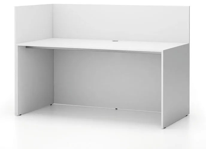 Kancelárska zostava single s paravánom SEGMENT, ľavá, biela/biela