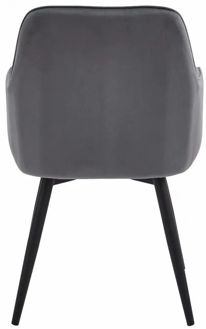 Set dvoch jedálenských otočných stoličiek NANA360 zamatové, tmavosivé (čierne nohy) 2 ks