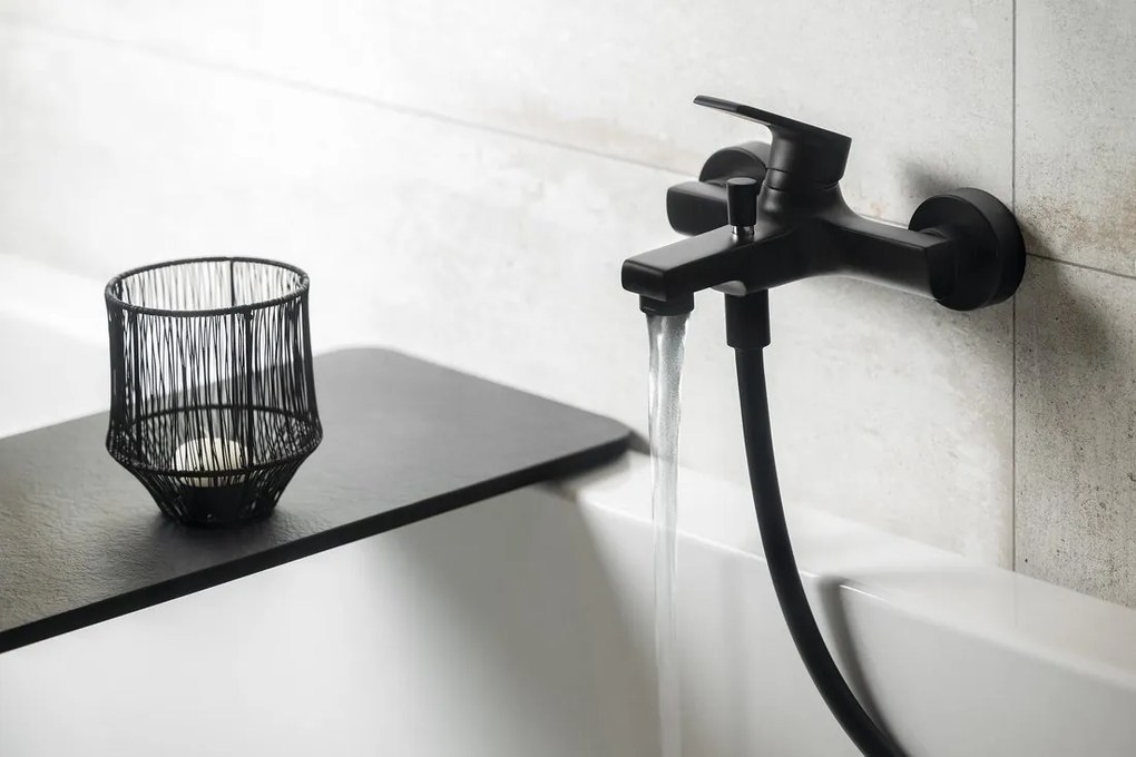 Sapho Sapho, KAI podomietková sprchová súprava s pákovou batériou, 2 výstupy, čierna, KA42/15-03