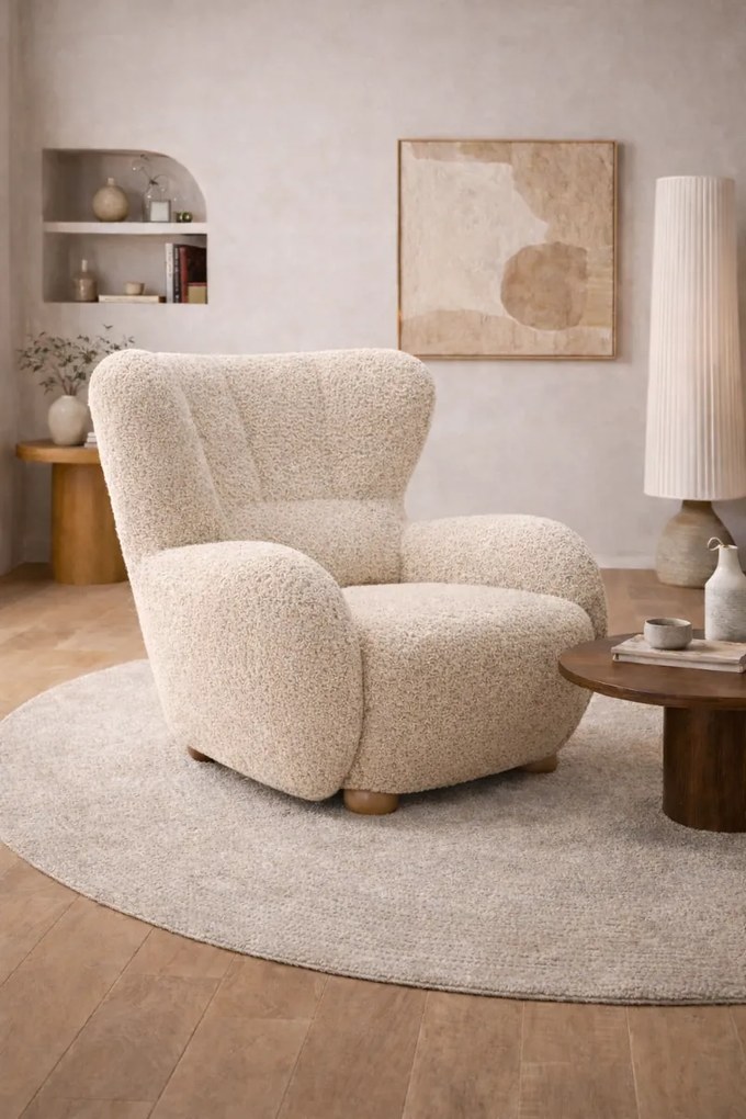 RELAXAČNÉ KRESLO PONCIO ROLF 03 KRÉMOVÁ