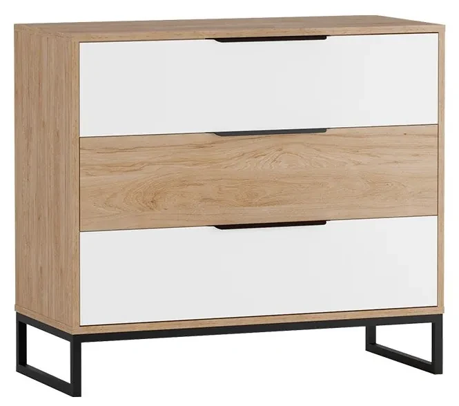 Komoda Irawadi K3SZ IA03, Farby: hikora/hikora + biela matná