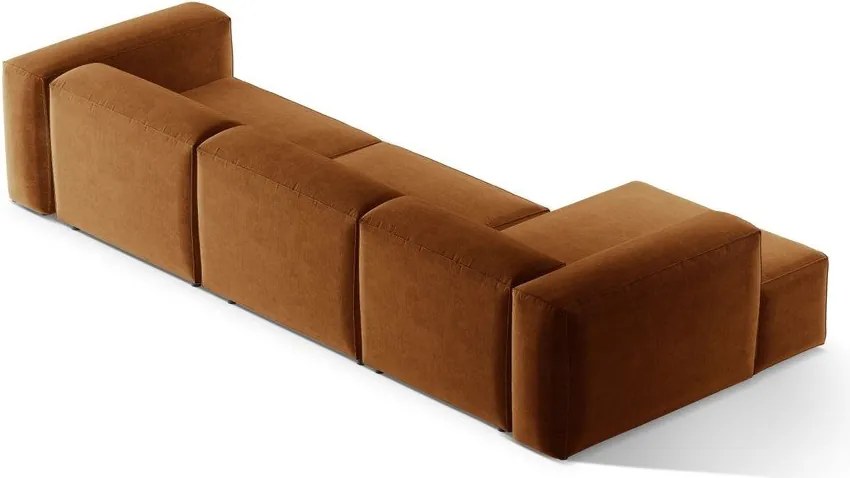 Rohová pohovka v tehlovej farbe (ľavý roh/s leňoškou) Bergamo – Cosmopolitan Design