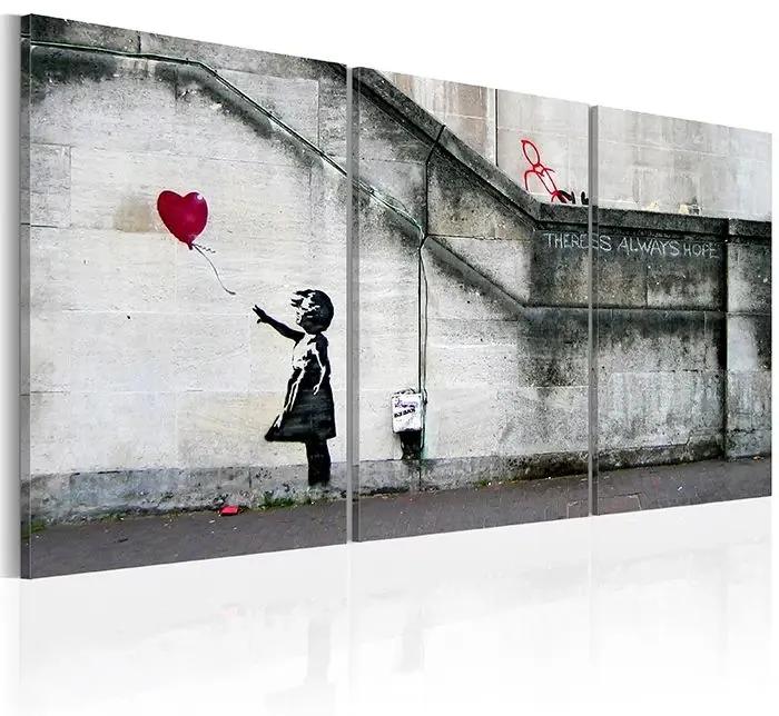 Obraz - There is always hope (Banksy) - triptych Veľkosť: 120x60, Verzia: Premium Print