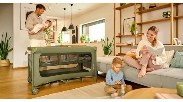 Lionelo - Cestovná postieľka JASMIN EASY FOLD Olivovo zelená