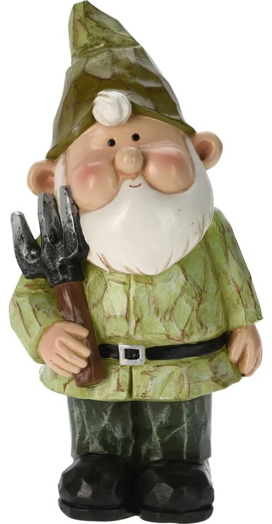 Záhradný trpaslík Drumin s vidlami, 16,5 x 30,7 x 13 cm, polystone