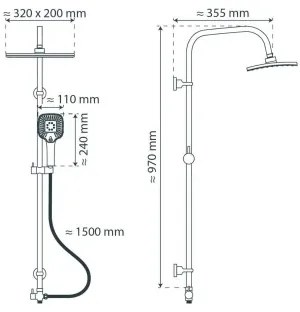 Schütte 60660 - Sprchová súprava MALLORCA lesklý chróm