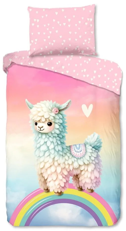 Ružové bavlnené detské obliečky na jednolôžko 140x200 cm Chico – Good Morning