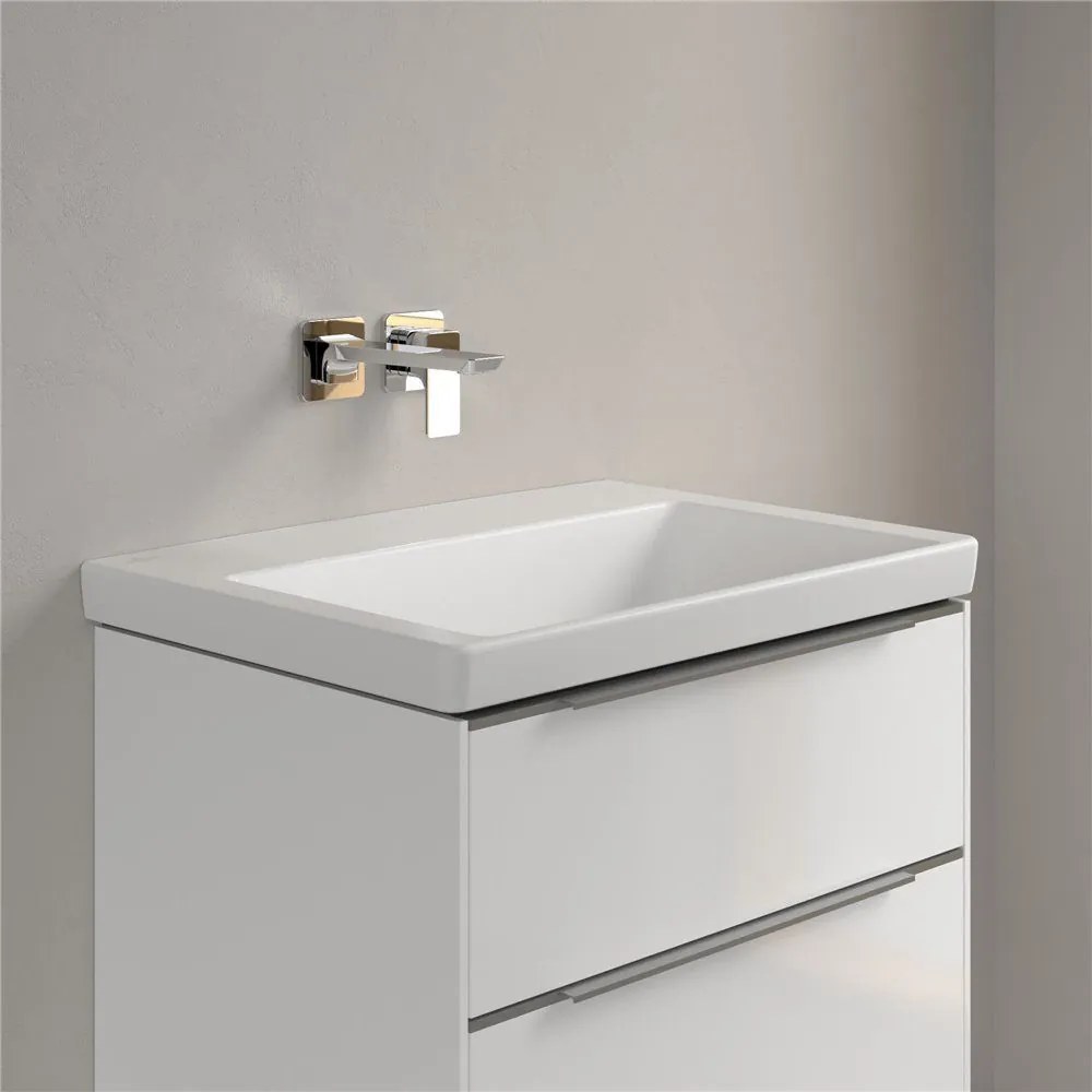VILLEROY & BOCH Subway 3.0 umývadlo na skrinku bez otvoru, bez prepadu, 650 x 470 mm, Stone White, s povrchom CeramicPlus, 4A7068RW