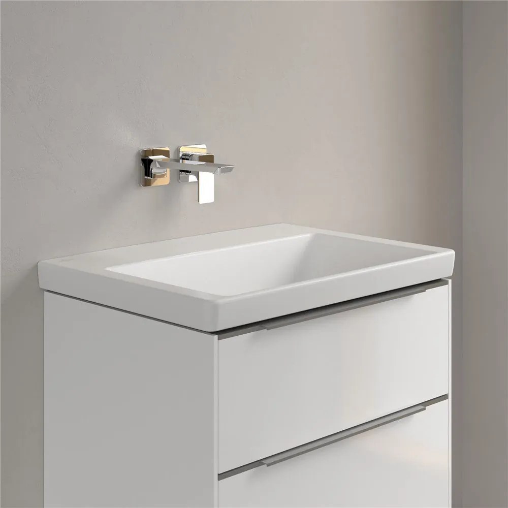 VILLEROY &amp; BOCH Subway 3.0 umývadlo na skrinku bez otvoru, bez prepadu, 650 x 470 mm, Stone White, s povrchom CeramicPlus, 4A7068RW