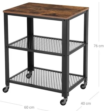 Servírovací stolík MARGE hnedý/čierny