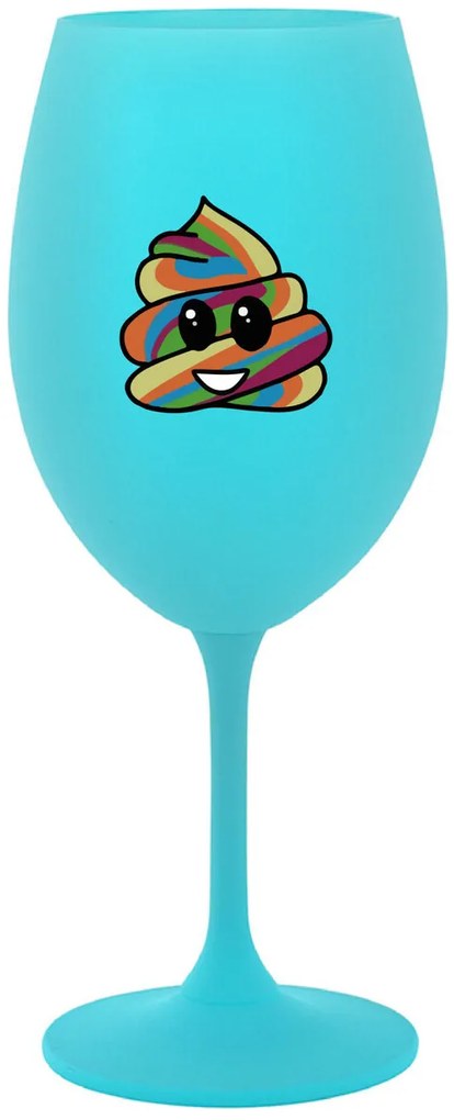 DUHOVÉ VESELÉ EE - tyrkysový pohár na víno 350 ml