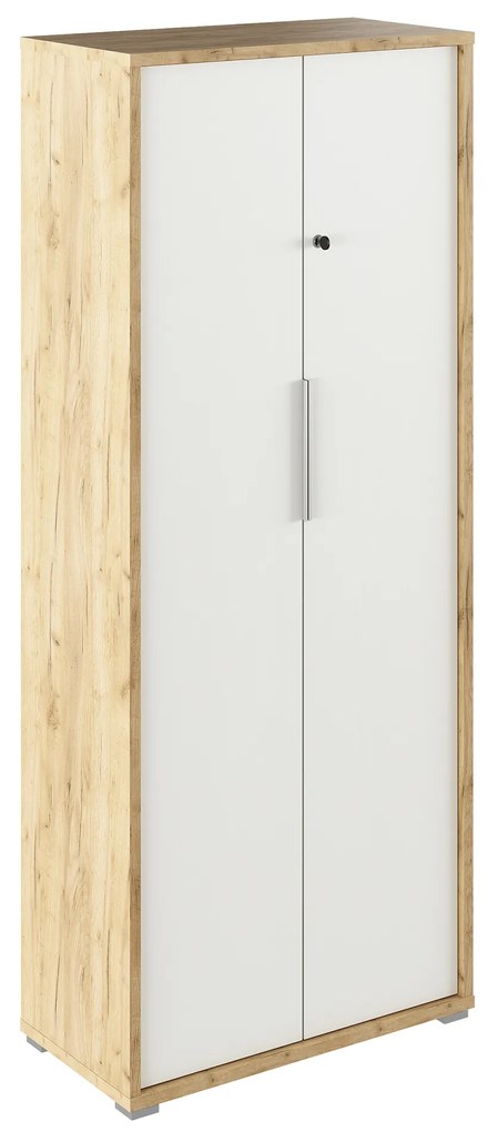 Skiňa so zámkom, dub artisan/biela, RIOMA TYP 31