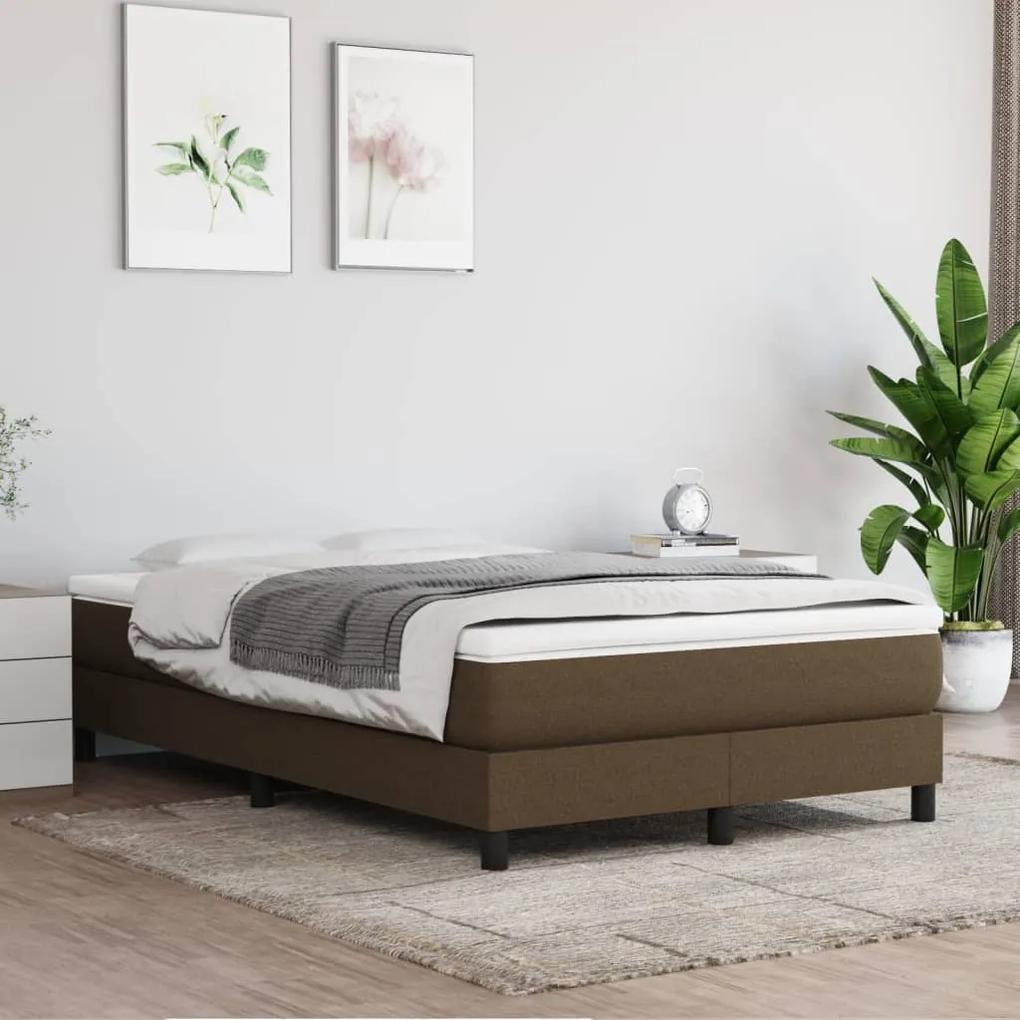 Boxspring posteľ s matracom tmavohnedá 120x200 cm látka 3144064