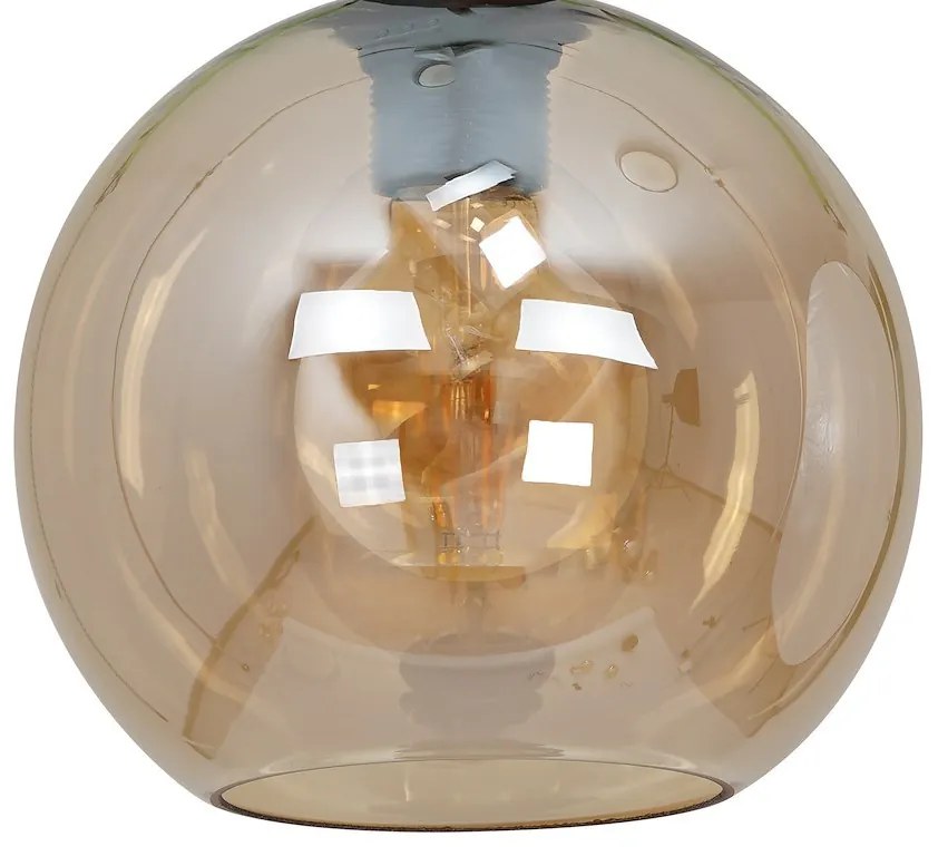 Stropné svietidlo Sofia, 1x jantárové sklenené tienidlo, b