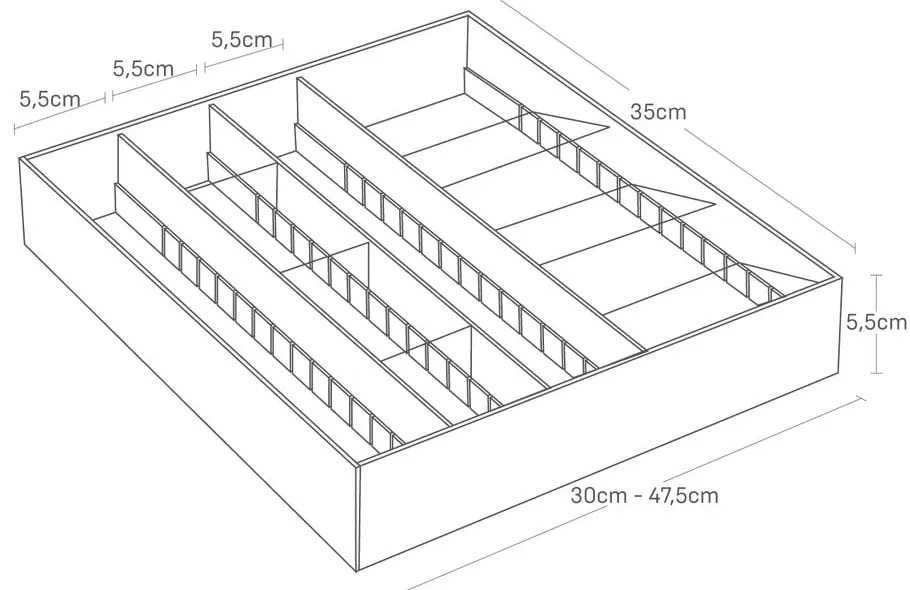 Čierny plastový príborník do zásuvky 47.5 x 35 cm - YAMAZAKI