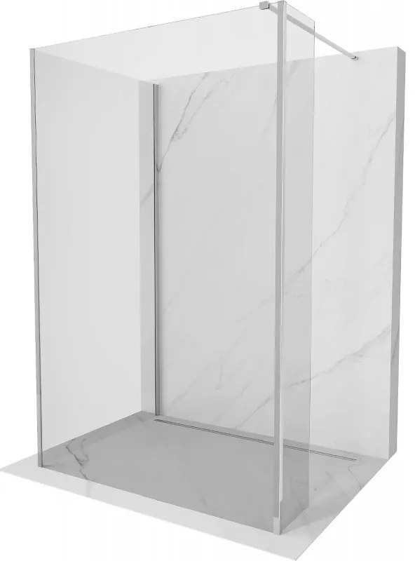 Mexen Kioto sprchová stena Walk-in 120 x 70 x 40 cm, transparentná, chróm - 800-120-070-221-01-00-040