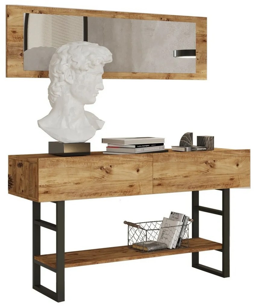 Odkladací stolík so zrkadlom Mia Atlantic Pine