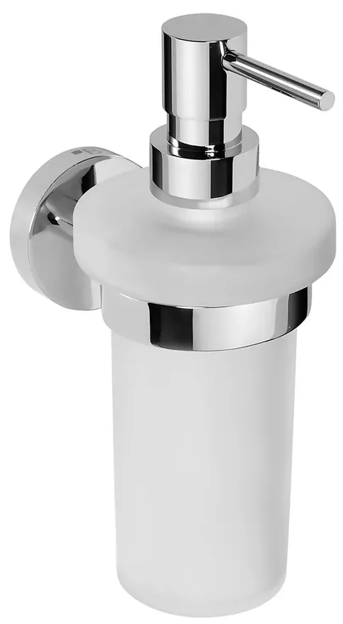 Sapho Sapho, X-ROUND závesný dávkovač tekutého mydla 230ml, mliečne sklo, chróm, XR101