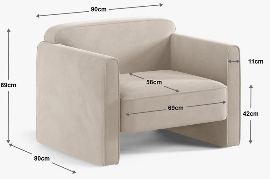 Zelené zamatové kreslo Abby – Micadoni