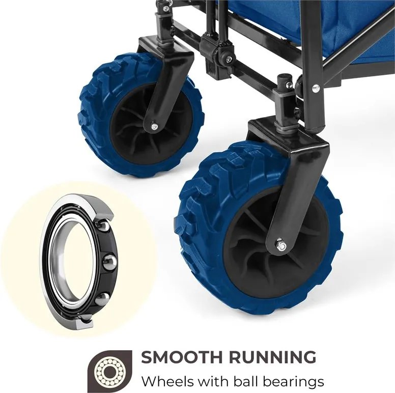 Waldbeck Easy Rider, ťahací vozík, do 70 kg, teleskopická tyč, sklopný, modrý