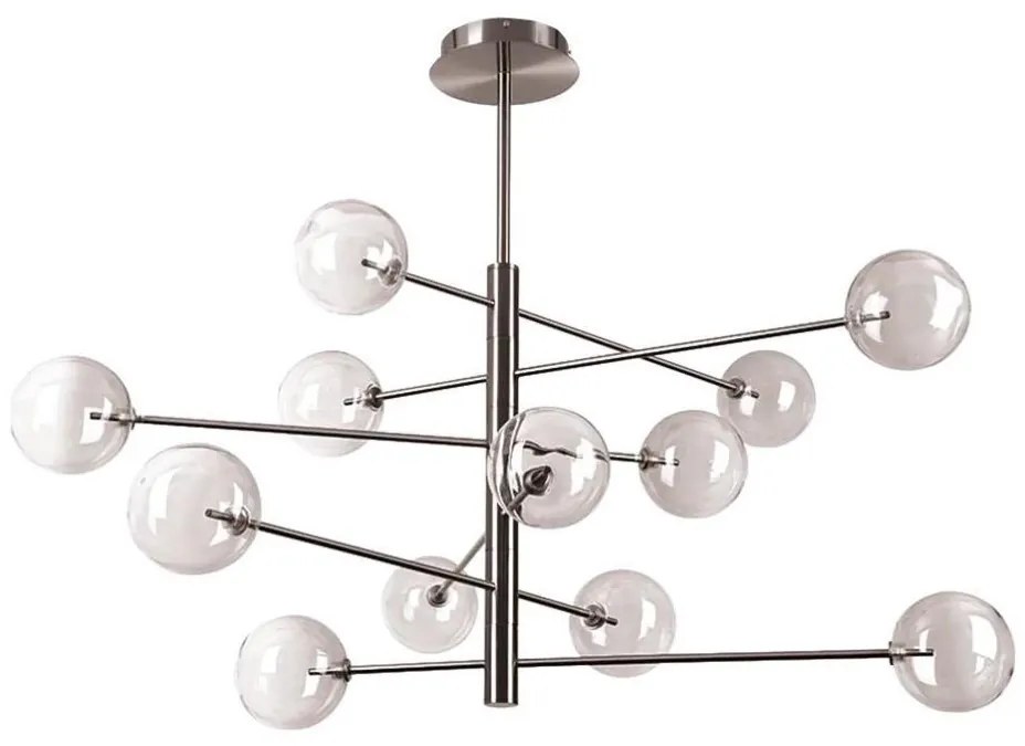 Ideal Lux - LED Luster na tyči EQUINOXE 12xG4/2W/230V pr. 128,1 cm chróm/dymová