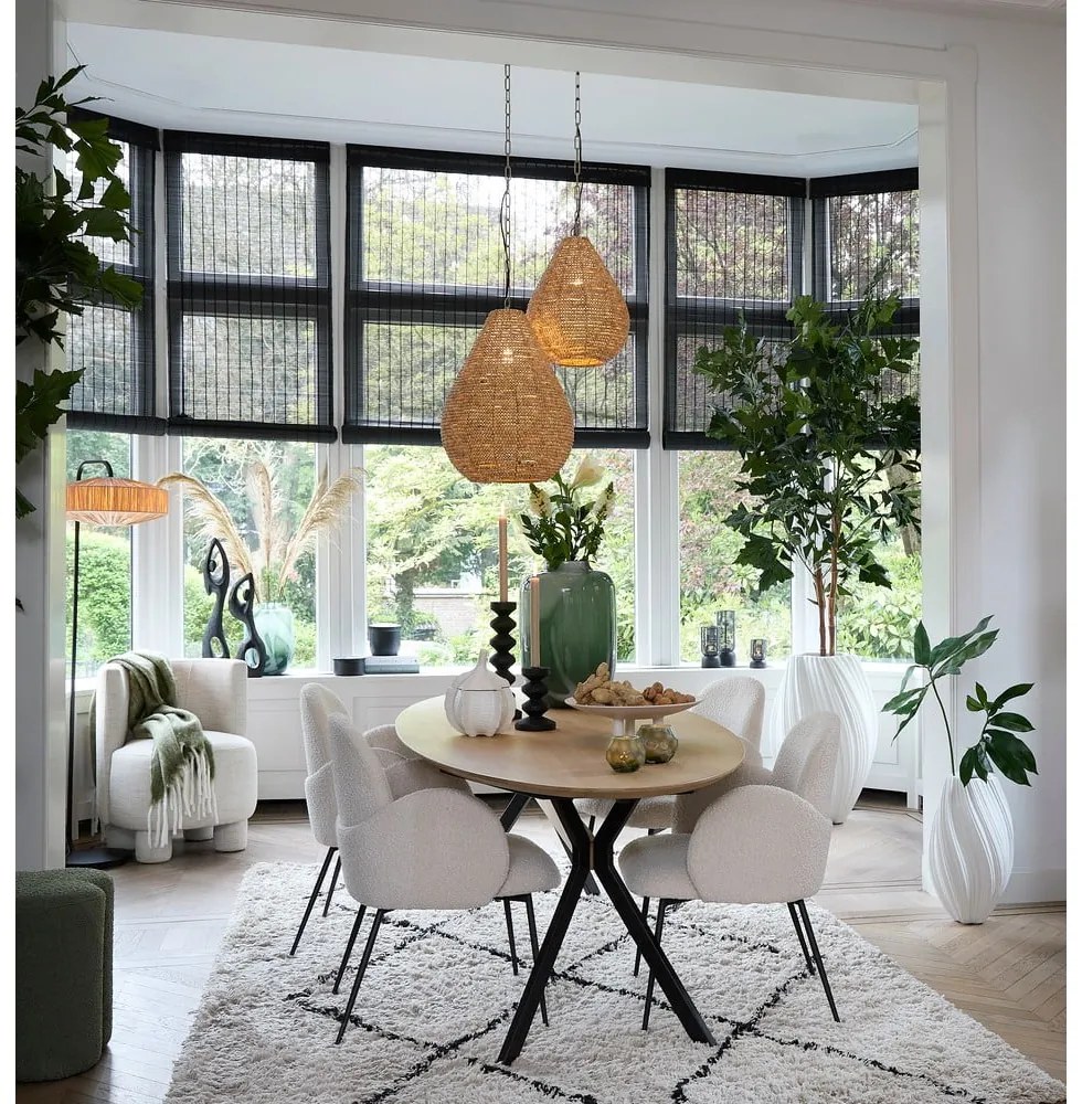 Závesné svietidlo v prírodnej farbe s dreveným tienidlom ø 40 cm Kabinda – Light &amp; Living