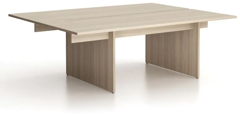 Stôl double SOLID + 1x prísed, 2100 x 1650 x 743 mm, dub prírodný