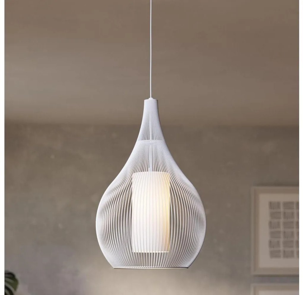 Eglo 900829 - Luster na lanku RAZONI 1xE27/40W/230V biela EG900829