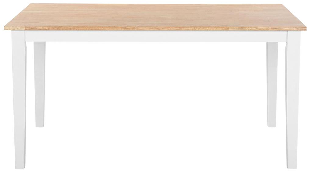 Drevený jedálenský stôl 150 x 90 cm svetlé drevo/biela GEORGIA Beliani