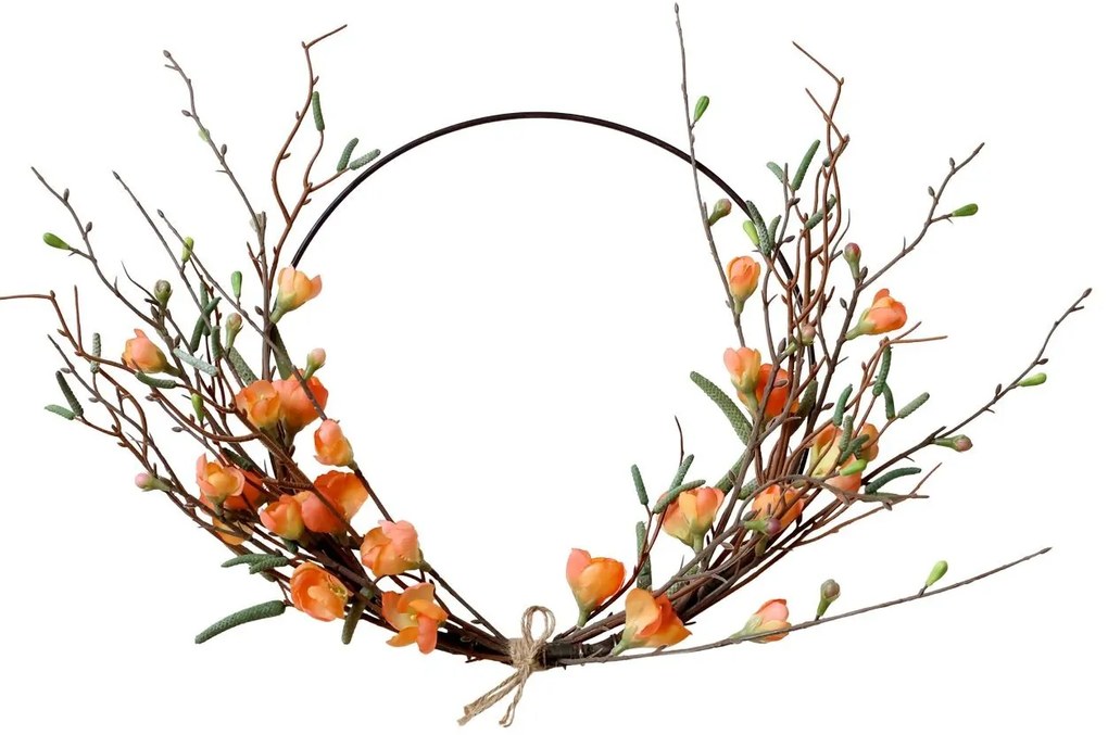 Dekorácia umelý veniec vŕbovej vetvy s mačičkami Willow - Ø 42 cm