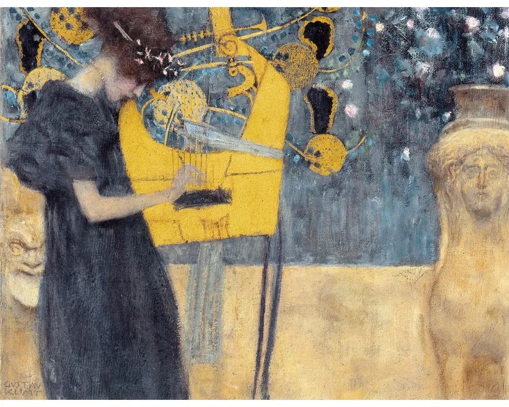 Reprodukcia obrazu Gustav Klimt - Music, 90 × 70 cm