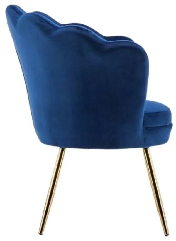 LuxuryForm DESIGN Kreslo FREY VELUR so zlatými nohami - modré