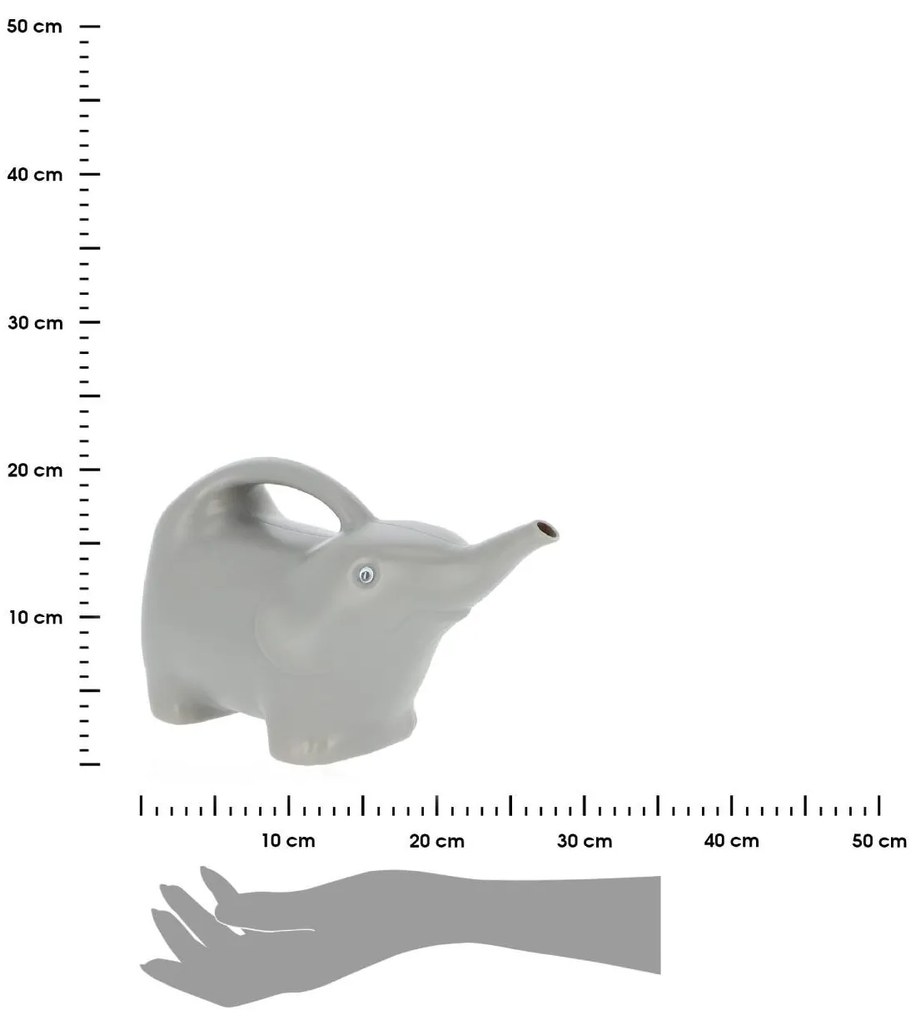 Esschert Design Detská kanva na polievanie Elephant, 1,6 l, sivá