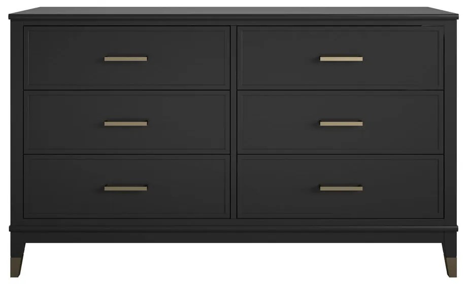 Čierna komoda CosmoLiving by Cosmopolitan Westerleigh, 144 x 85 cm