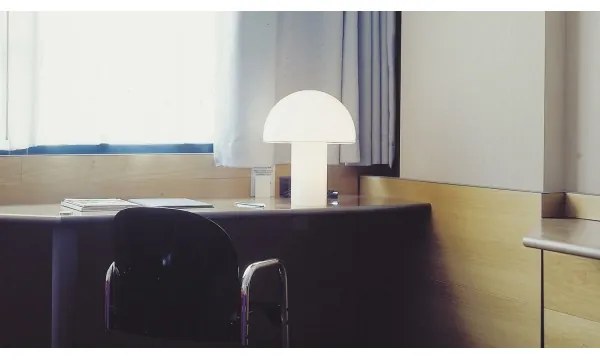 Artemide A006300 - Stolná lampa ONFALE 1xE14/5W/230V + 1xE27/13W biela