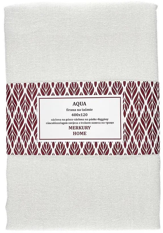 Záclona na páske  AQUA polyester biela 400x120 Merkury Home