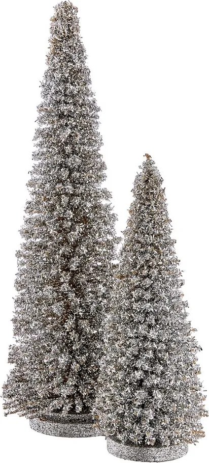 X-MAS Dekoračná jedľa trblietavá 28 cm - strieborná