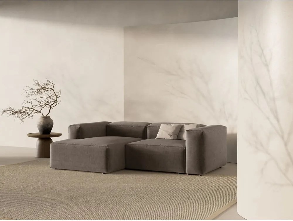 Hnedá rohová pohovka (ľavý roh/s leňoškou) Bergamo – Cosmopolitan Design