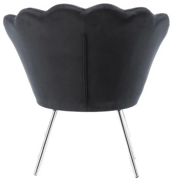 LuxuryForm DESIGN Kreslo FREY VELUR so striebornými nohami - čierne
