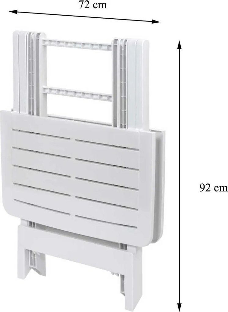Rozkladací balkónový stôl PROGARDEN 79 cm biely