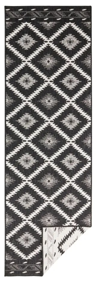 Čierno-krémový vonkajší koberec NORTHRUGS Malibu, 80 x 250 cm