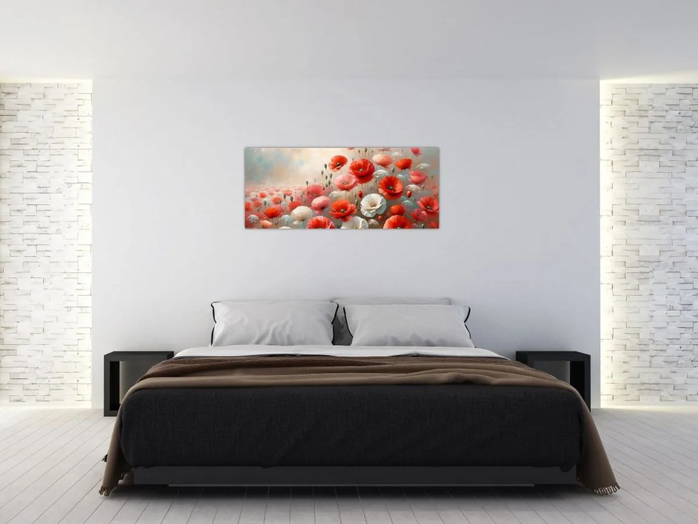 Obraz - Maľba vlčích makov (120x50 cm)