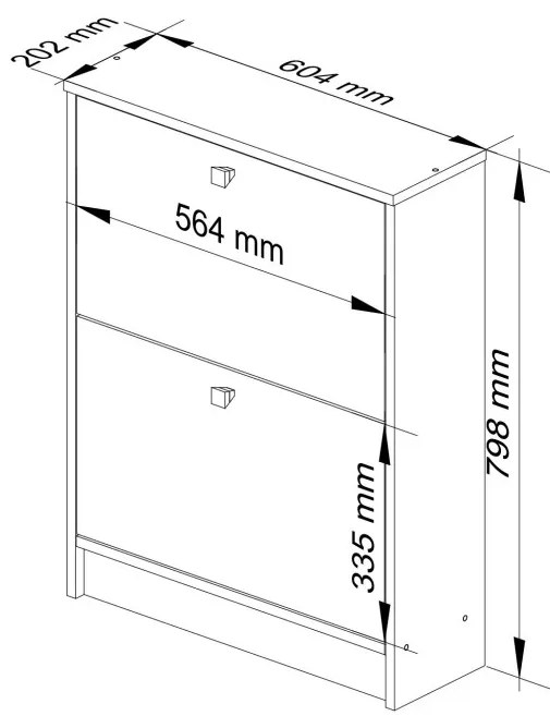 Botník Marienne 60 cm biely/grafit