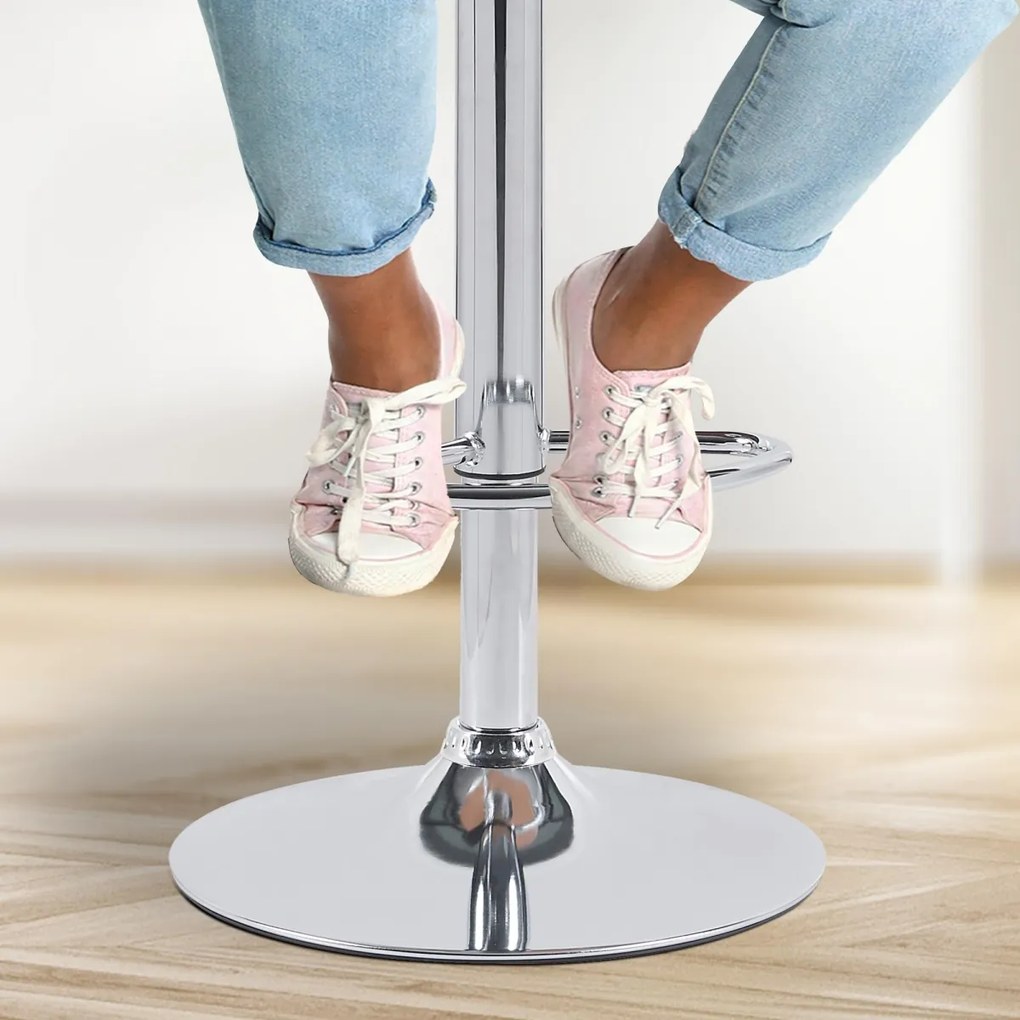 Barová stolička Solon - látka, chróm rám - svetlo šedá