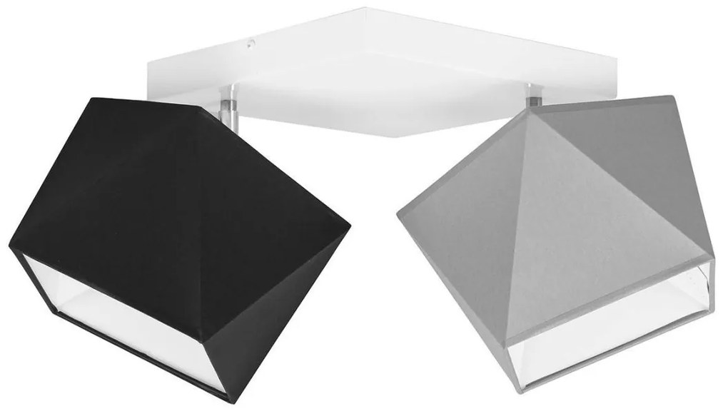 Stropné svietidlo Diamond, 2x textilné tienidlo (mix 6 farieb), (výber z 3 farieb konštrukcie - možnosť polohovania)