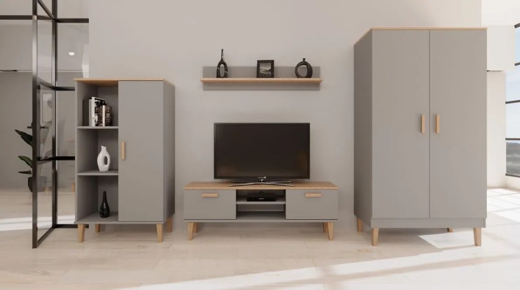 Polica DENVER - šedá