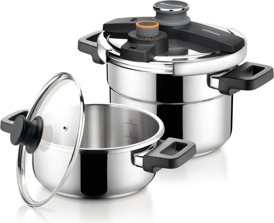 Tlakové antikoro hrnce v súprave 4 ks s pokrievkou Ultima duo – Tescoma