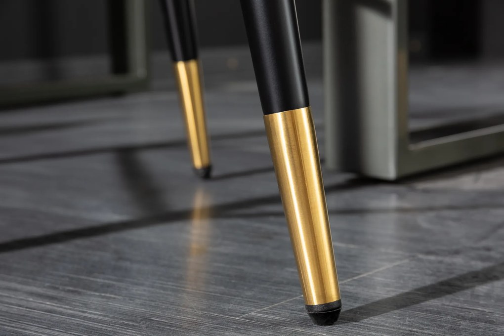 Barová stolička Paris dekoračné prešívanie zamatovo horčicová žltá