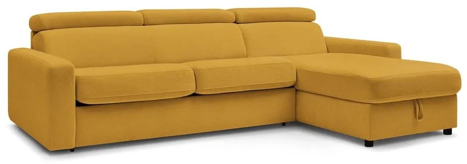 Rozkladacia rohová pohovka v horčicovej farbe (variabilná) Monaco – Bobochic Paris