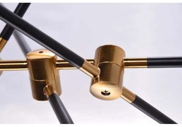 Azzardo AZ4700 - Luster na tyči SOLEN 6xG9/30W/230V čierna/zlatá